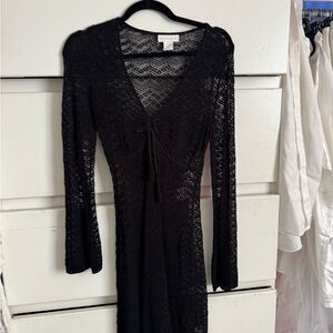 Black Lace Long Sleeve Dress
